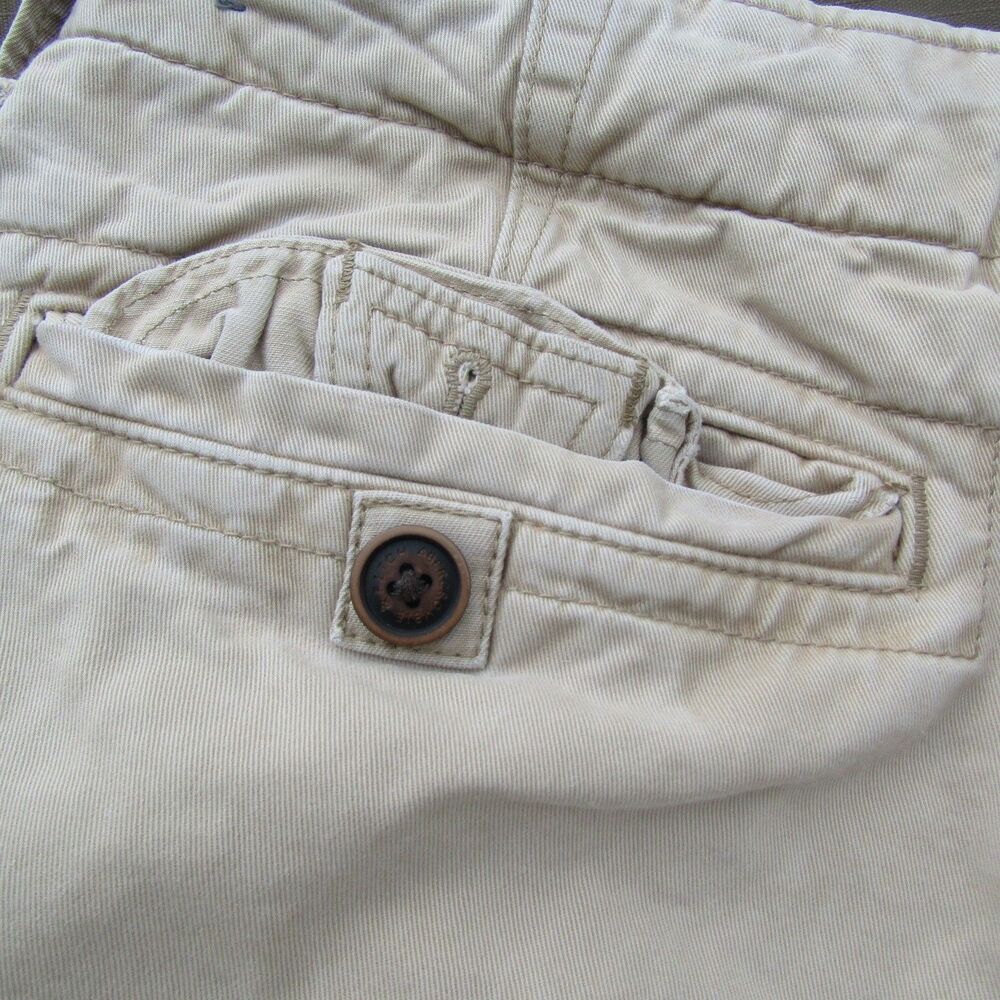 Abercrombie & Fitch Men's Size 34 Khaki Cargo Shorts Button Fly Heavy Cotton - Picture 11 of 15